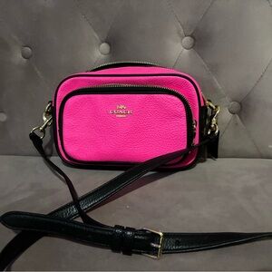 COACH Court Crossbody Bag Fluorescent Pink C6078